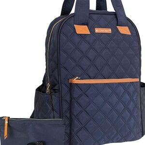 Joan & David Navy Quilted  Backpack